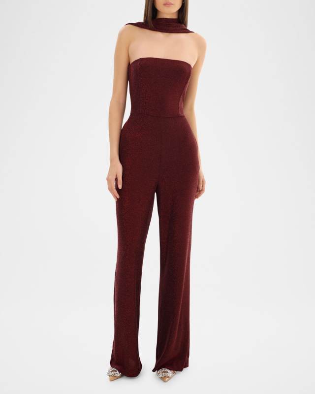 Elora Metallic Halter Jumpsuit